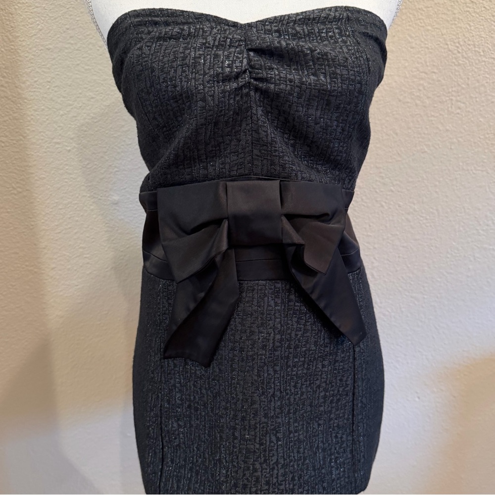 Lane Bryant Black Strapless Top with Bow Accent Size 16